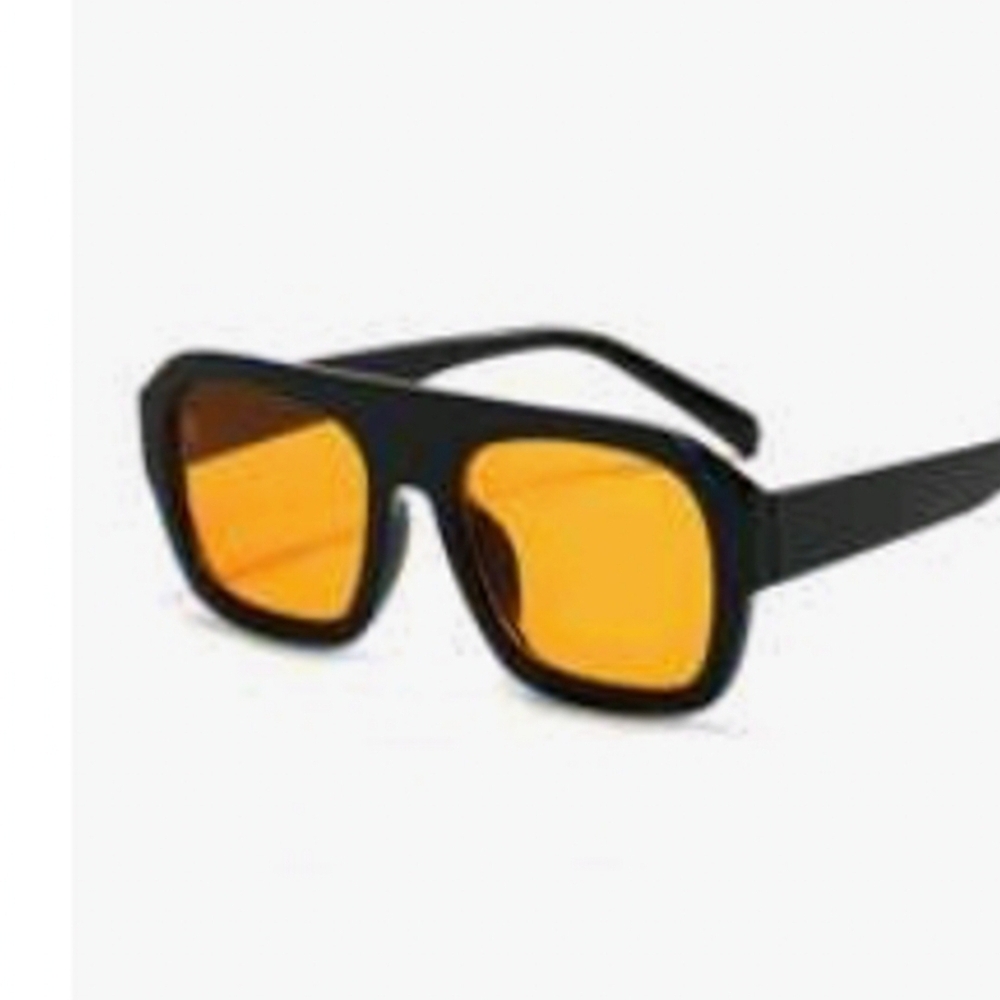 Black Frame Sunglasses with Amber Lenses Unisex